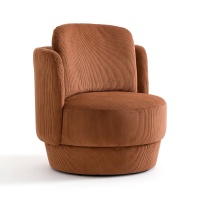 Кресло Вращающееся из рифленого велюра Baltimore единый размер каштановый LA REDOUTE INTERIEURS  фото, kupilegko.ru